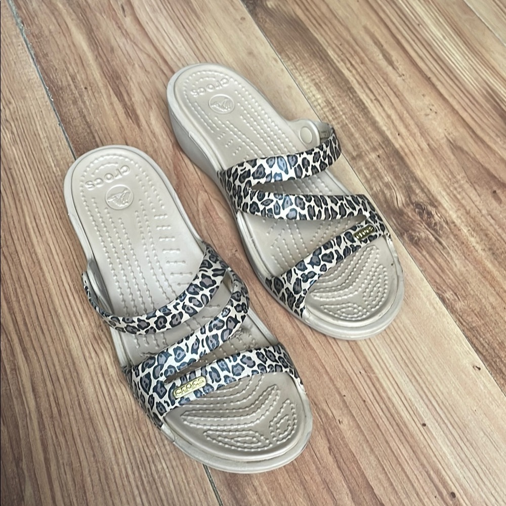 Crocs Women's Leopard Print Sandals